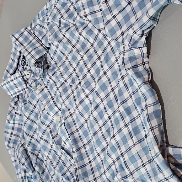 IZOD Men's Large Blue Plaid Button Down Shirt - Picture 7 of 7
